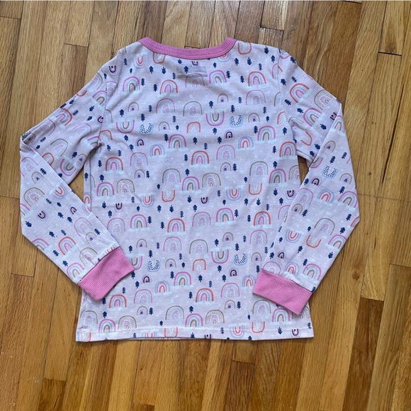 4/$25 Eddie Bauer Pajama Set Girls Medium 10/12 Pink Rainbow Long Sleeve Pants - Picture 4 of 15